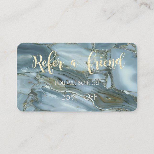 Référencement Carte de recommandation à texture de marbre modern (Devant)