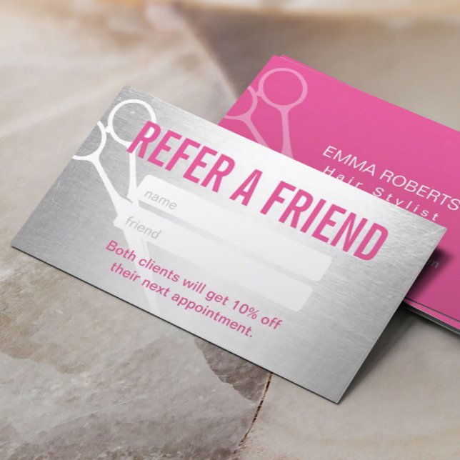Référencement Carte de recommandation | Ciseaux de coiffure mode (Créateur téléchargé)