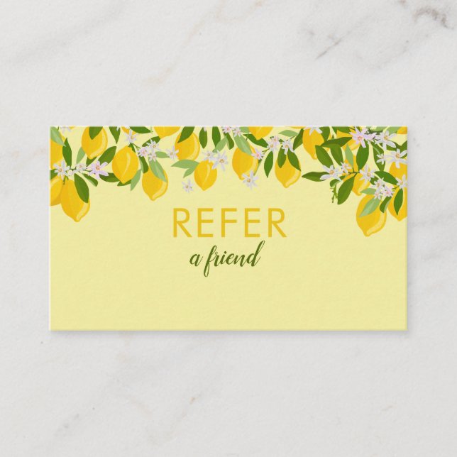 Référencement Carte de recommandation Citronnerie Élégante (Devant)