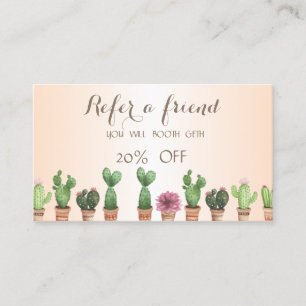 Référencement Carte de recommandation de cactus élégant et stylé