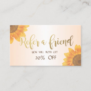 Référencement Carte de recommandation Elegant Modern Sunflowers