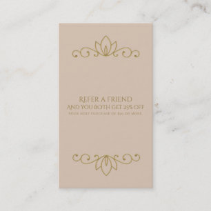 Référencement Carte de recommandation Élégante Chic Rose Poudré