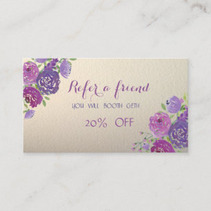 Référencement Carte de recommandation Élégante et Stylée, Fleurs