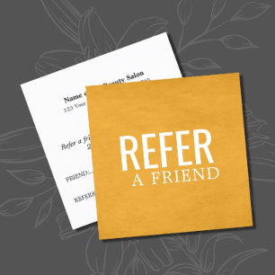 Référencement Carte de recommandation jaune simple et élégante