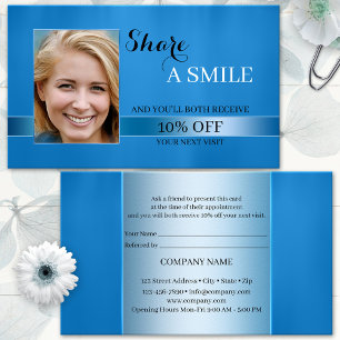 Référencement Carte de recommandation Share A Smile Blue