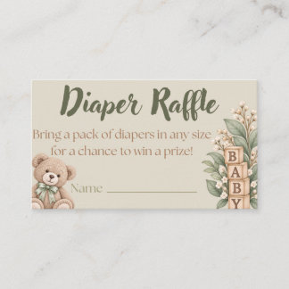Référencement Carte de tirage au sort de couche neutre | Baby Sh