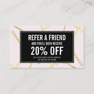 Référencement Chic Gold Bobby Pins Coiffeur Salon rose Carte de 