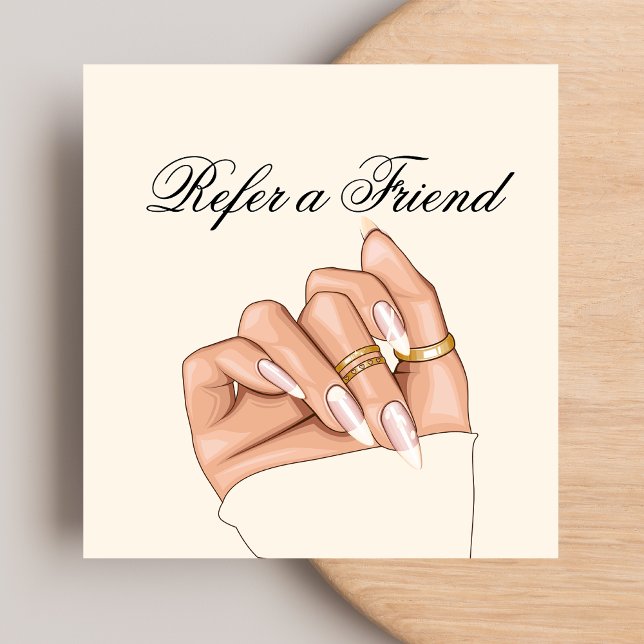 Référencement Elégant Chic Nail Salon Pedicurist Carte de référe (Créateur téléchargé)