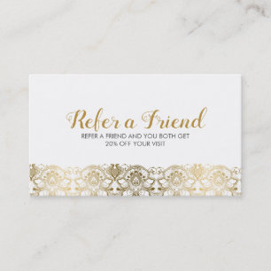 Référencement Elégant Gold & White traditionnel carte de référen