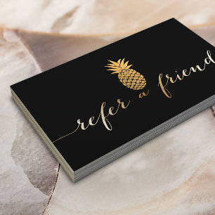 Référencement Manuscrit et ananas modernes d'or de la carte de