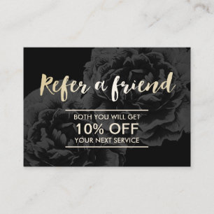 Référencement Manuscrit floral foncé élégant d'or de la carte