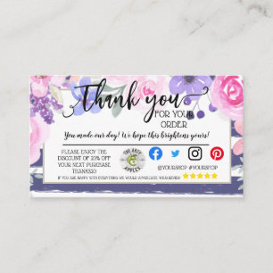 Référencement Merci d'affaires pour votre carte marketing de com