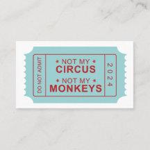 Pas mon cirque, pas ma carte de rappel des singes