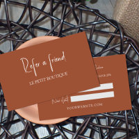 Stylish Terracotta Référer une carte de recommanda
