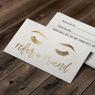 Référencement Typographie d'or de maquilleur de la carte de
