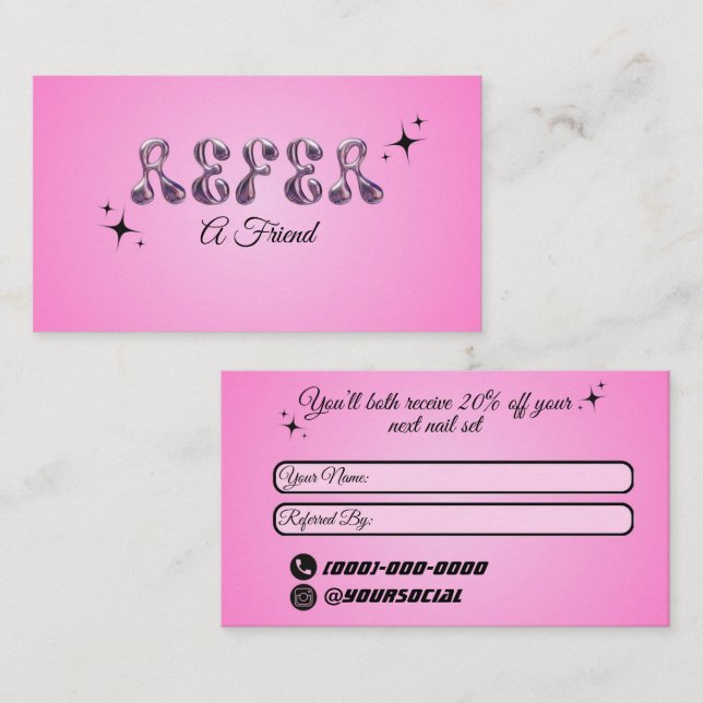 Référer une carte d'ami (Devant / Derrière)