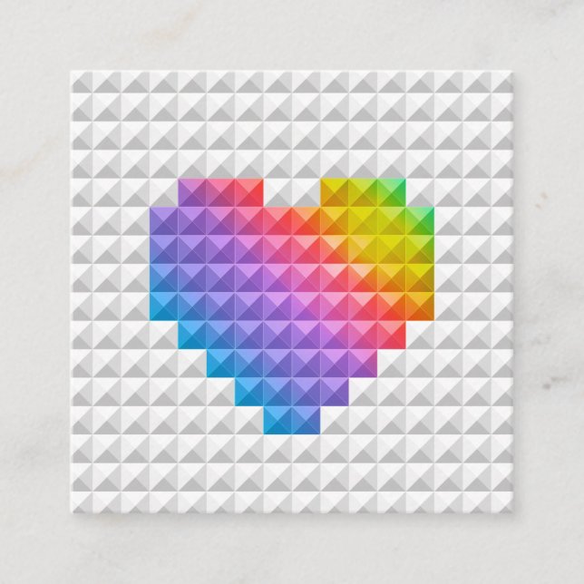 Référez-vous une carte de coeur d'arc-en-ciel de (Devant)