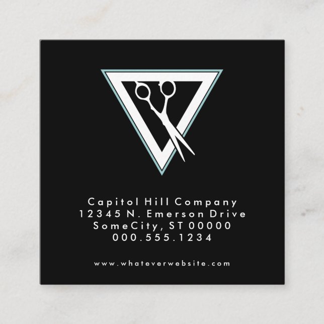 referral barber scissors triangle square (Front)