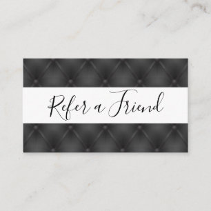 Referral Black Upholstery Background Card