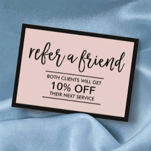 Referral Card   Modern Black Frame Blush Pink