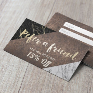 Referral Card   Modern Marble Gold Script