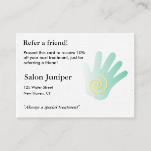 Referral Card with massage hand