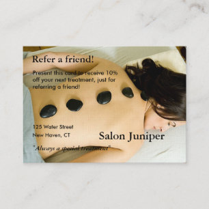 Referral Card with massage stones