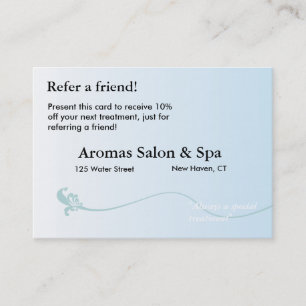 Referral Card with shaded blue background