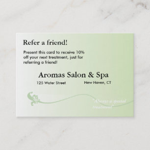 Referral Card with shaded green background