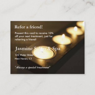 Referral Card with votive candles