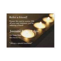 Referral Card with votive candles