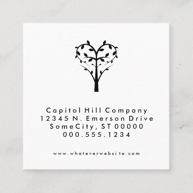 referral heart tree square card (Front)