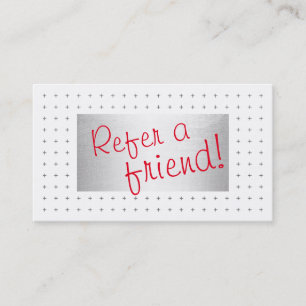 Referral Modern Red Script Beauty & Salon Card