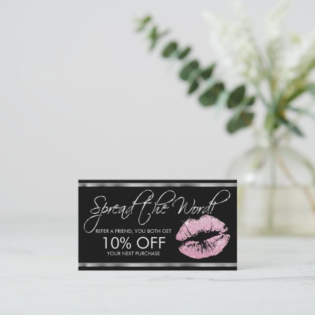 Referral - Pink Glitter Lipstick - Silver (Standing Front)