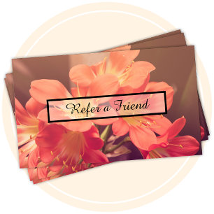 referral program beautiful flowers card