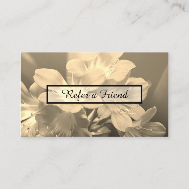 referral program beautiful flowers card (Front)