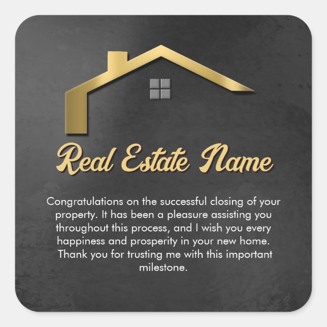 Referral Real Estate Thank You business Square Squ Square Sticker (Front)