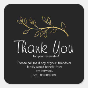 Referral Real Estate Thank You business Square Sticker