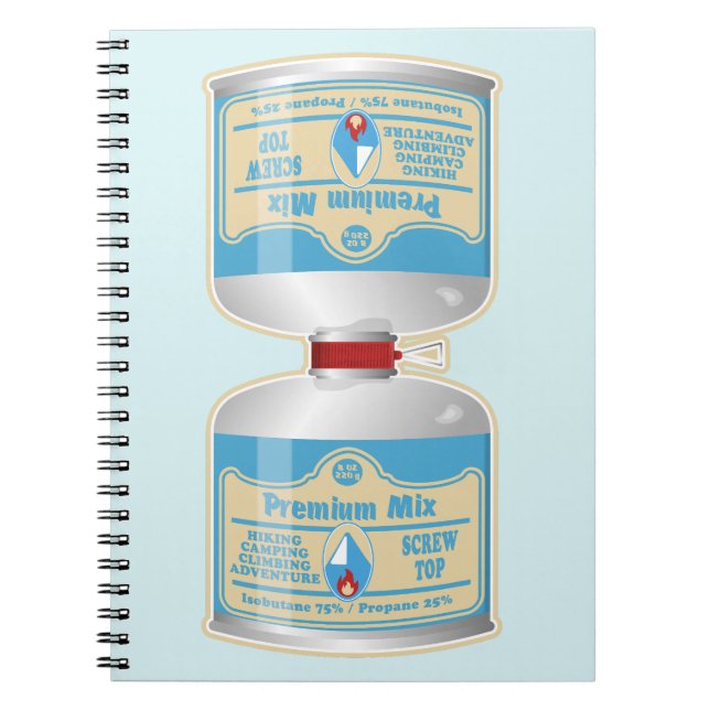Refilling gas canisters for camp stoves notebook (Front)