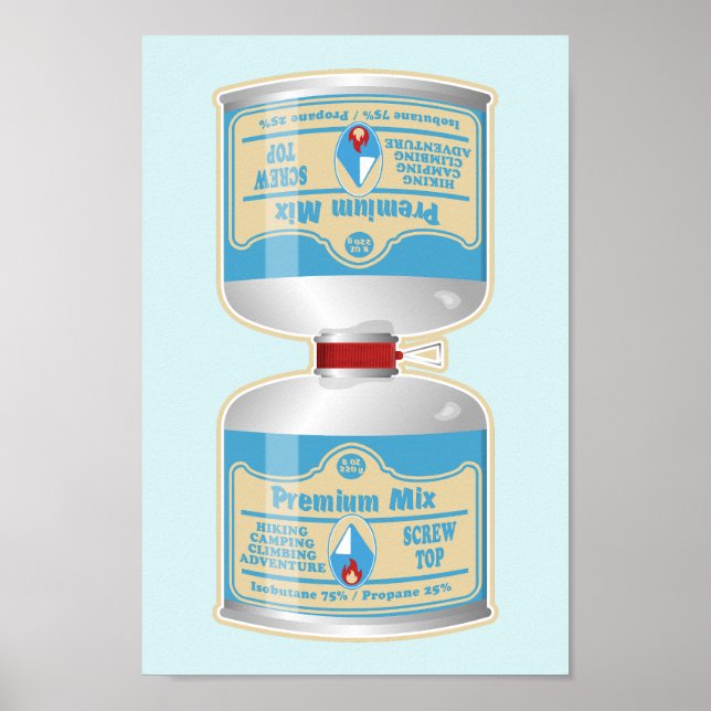 Refilling gas canisters for camp stoves poster (Front)