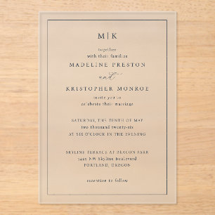 Refined Beige Calligraphy Invitation