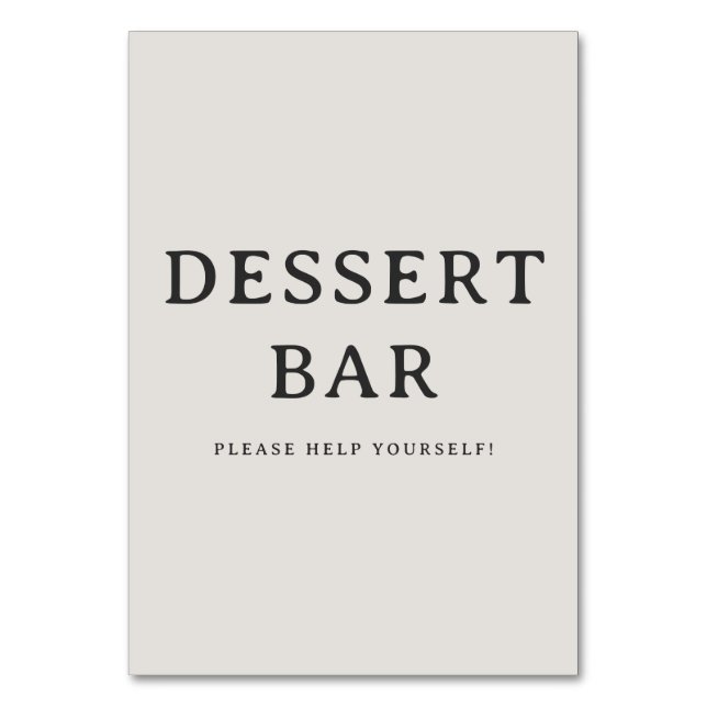 Refined Beige Text Design Table Number (Front)