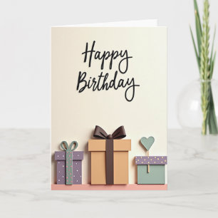 Refined Birthday Gift Box Card
