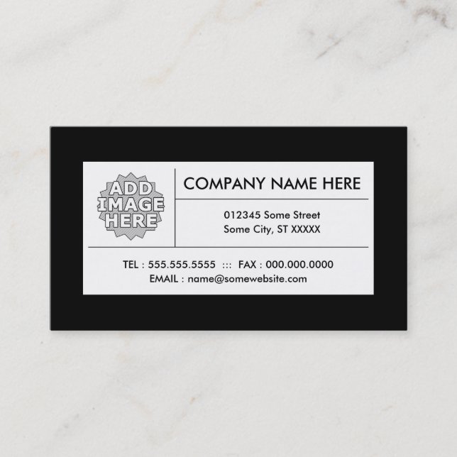 refined black and white business card (Front)