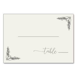 Refined Black Calligraphy With Floral Table Number