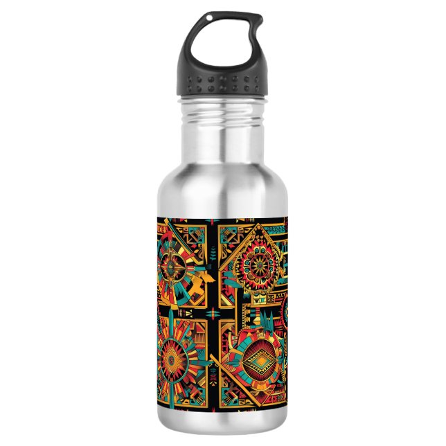Refined Blue "Aztec Dream" Stainless Steel Water B 532 Ml Water Bottle (Front)