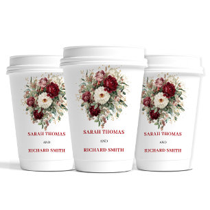 Refined Blush Burgundy Gold Wedding Cups