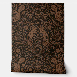 Refined Bohemian Cats - Bleached Black Wallpaper