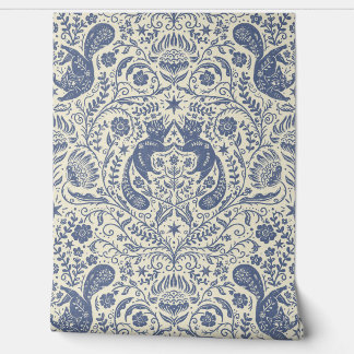 Refined Bohemian Cats - Blue Nova Light Wallpaper