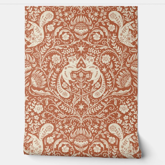 Refined Bohemian Cats - Topaz Dark Wallpaper (Unrolling)
